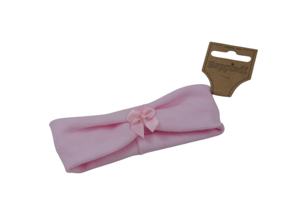 15525 Babyhaarband strikje/pareltje roze