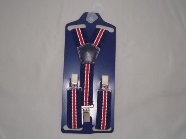 23417 Bretel streep marine/rood