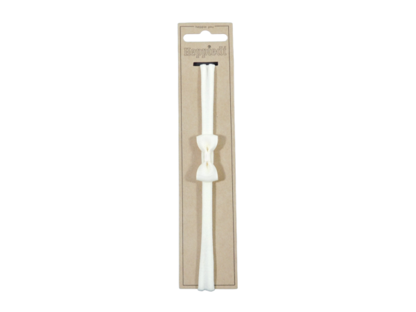21524 Babyhaarband smal met strikje ribs off-white