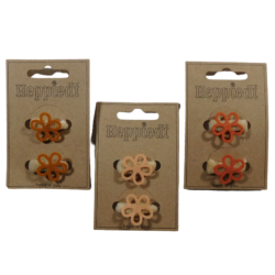 21217 Elastiekje beige met open bloempje vilt - 3x4