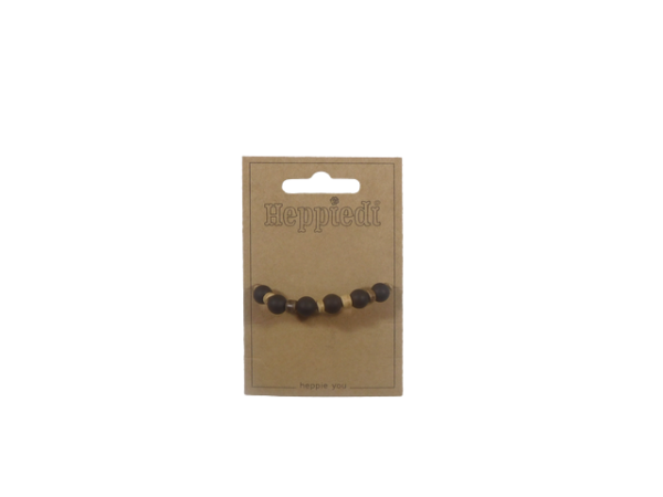 22327 Armband met kleine schijfjes zwart/bruin