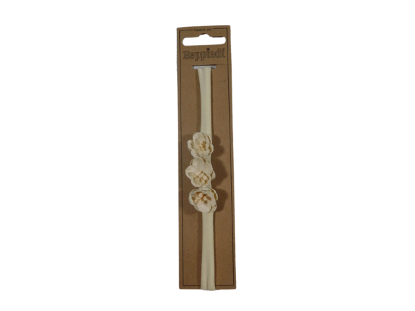 22518 Babyhaarband 3 bloempjes crème