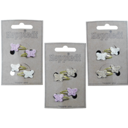 23118 Klik klak 2 cm. goud met vlindertje ecru, zand + mauve - 6x4