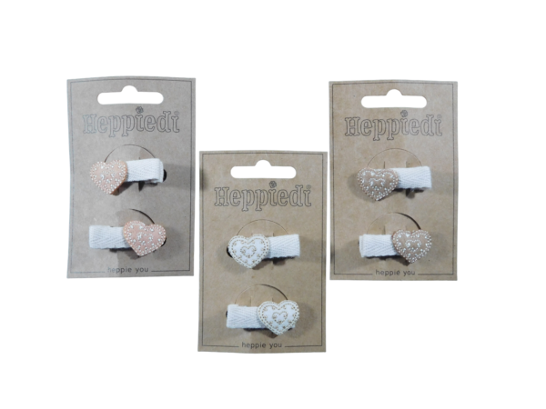 23637 Haarknijper klein hartje vilt met borduursel - 3x2