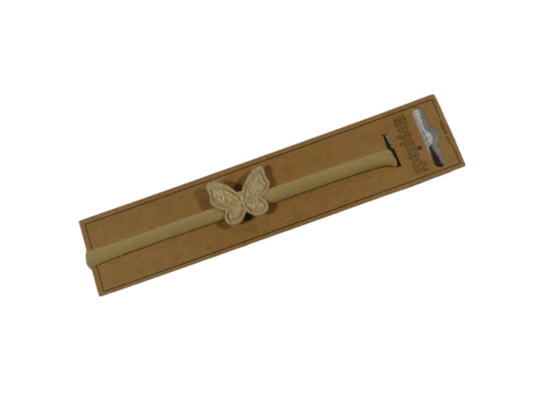 24521 Babyhaarband smal vlinder zand