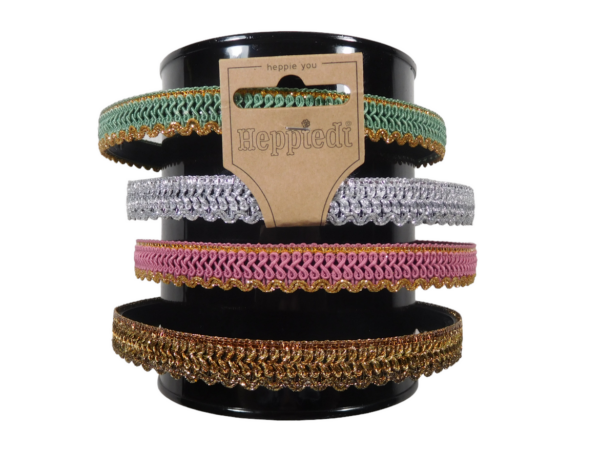 24462 Diadeem galon glitter - 4 assortie