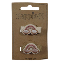 25623 Haarknijper klein regenboog natureltinten - 6x2