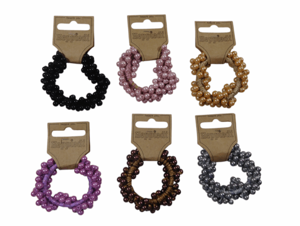 25215 Elastiek/armband kleine parels - 6 assortie