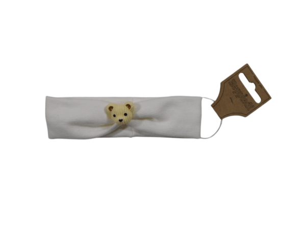 25517 Babyhaarband met berenkopje off-white