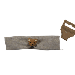 25518 Babyhaarband met berenkopje zand gemeleerd