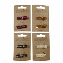 25636 Haarknijper klein goud stiksel, mini kraaltjes + pailletjes - 4x2