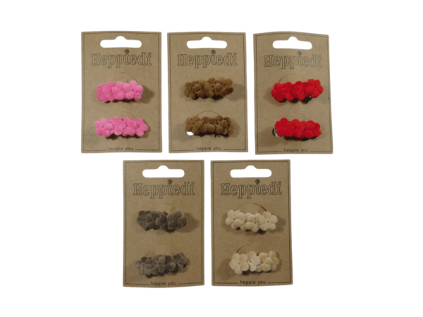 25640 Haarknijper klein 4 bloempjes teddy - 5 assortie