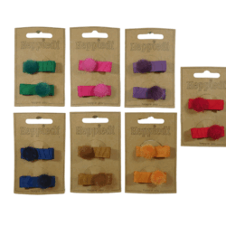 23643 Haarknijper middel ribs met pluchen bolletje - 7x2