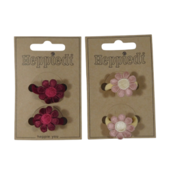 26224 Elastiekje bloempje mauve + bordeaux - 2x3
