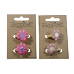 26224 Elastiekje bloempje mauve + fuchsia - 2x3