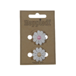 26341 Klittenbandje bloem wit/zand + wit/roze - 2x3