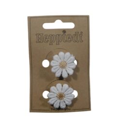 26341 Klittenbandje bloem wit/zand - 6x2