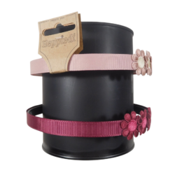 26426 Diadeem 3 bloempjes mauve + bordeaux - 2x3