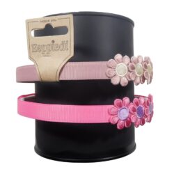 26426 Diadeem 3 bloempjes mauve + hot pink - 2x3