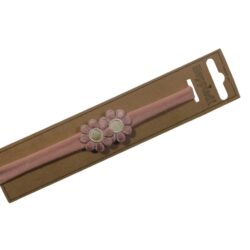 26529 Babyhaarband smal 2 bloemen mauve/off-white