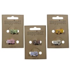 26615 Haarknijper 2 cm. open bloempje met goud - 6x2