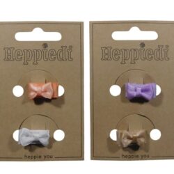 26617 Haarknijper 2 cm. ribs met strikje satijn - 6x2