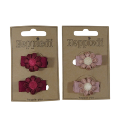 26626 Haarknijper klein bloempje mauve + bordeaux - 2x3