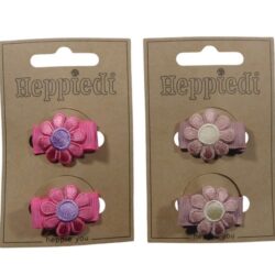 26626 Haarknijper klein bloempje mauve + hot pink - 2x3