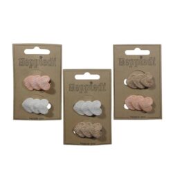 26628 Haarknijper klein 3 hartjes lurex - 3x2