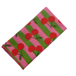26713 Bandana streep roze/groen met kersen