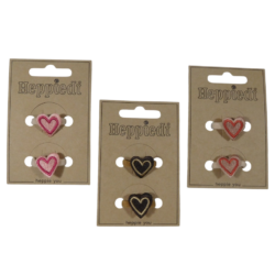 26232 Elastiekje hartje 2 tinten - 3x2