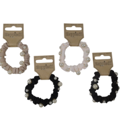 26233 Scrunchie fijn met parels - 4x2