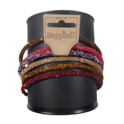 26431 Diadeem glitter all-over rood/bruin - 6 assortie