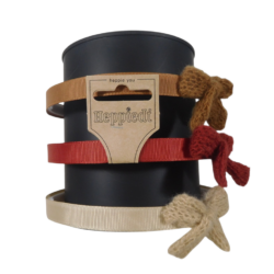 26432 Diadeem strik breisel beige, bruin + brique - 3x2