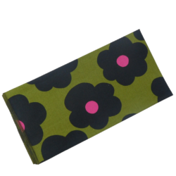 26725 Bandana grote bloemprint groen, zwart + fuchsia