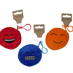 26938 Portemoneetje smiley blauw, oranje + rood - 3x2