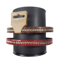 25430 Diadeem strass bruin + bordeaux - 2x3