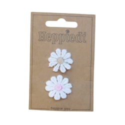 26685 Speldje anti slip bloem wit/roze + wit/zand - 6x2